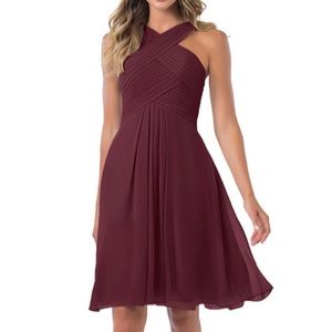 Azazie Amani Chiffon Bridesmaid Dress in Cabernet